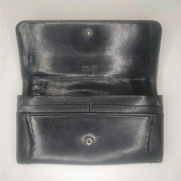 ANNA SUI Rose Cluth Wallet Genuine Cowhide Leather Rhinestone Bill Fold Japan - Picture 6 of 14